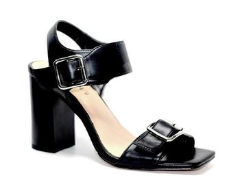 Double Buckle Block Sandal